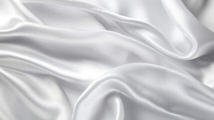 Generative AI : White gray satin texture that is white silver fabric silk panorama background with beautiful soft blur pattern natural.