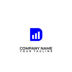 D Initial Letter Graph Grow Up Logo Idea for Finance, Accountant, Management, Trading, Economy Business Company Brand Logo
