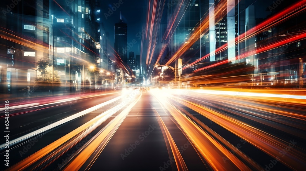 Poster generative ai : abstract motion blur city