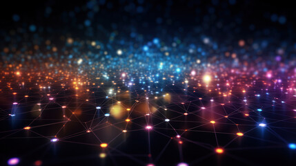 Fototapeta premium Digital art of digital technology fast connect in the network