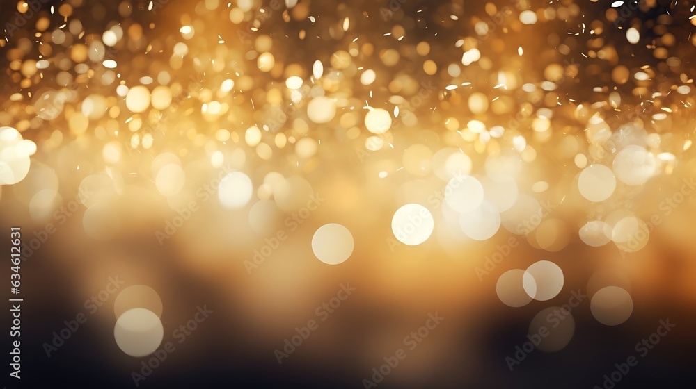 Poster Generative AI : Gold abstract bokeh background