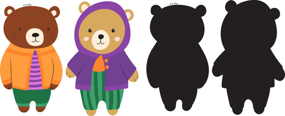 bear cubs cartoon on white background vector © zolotons