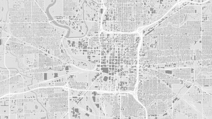 Fototapeta premium Black and white Indianapolis map with buildings