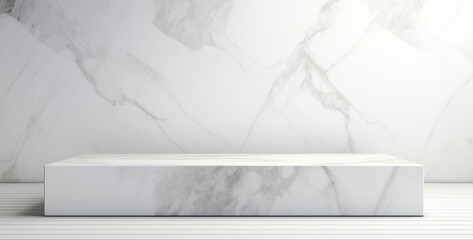 panoramic white background from marble stone texture for design. Generative Ai content