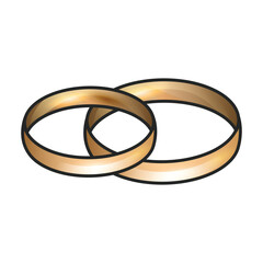 Wedding ring vector icon.Color vector icon isolated on white background wedding ring .