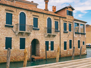 Houses and streets of the historical part of Venice.