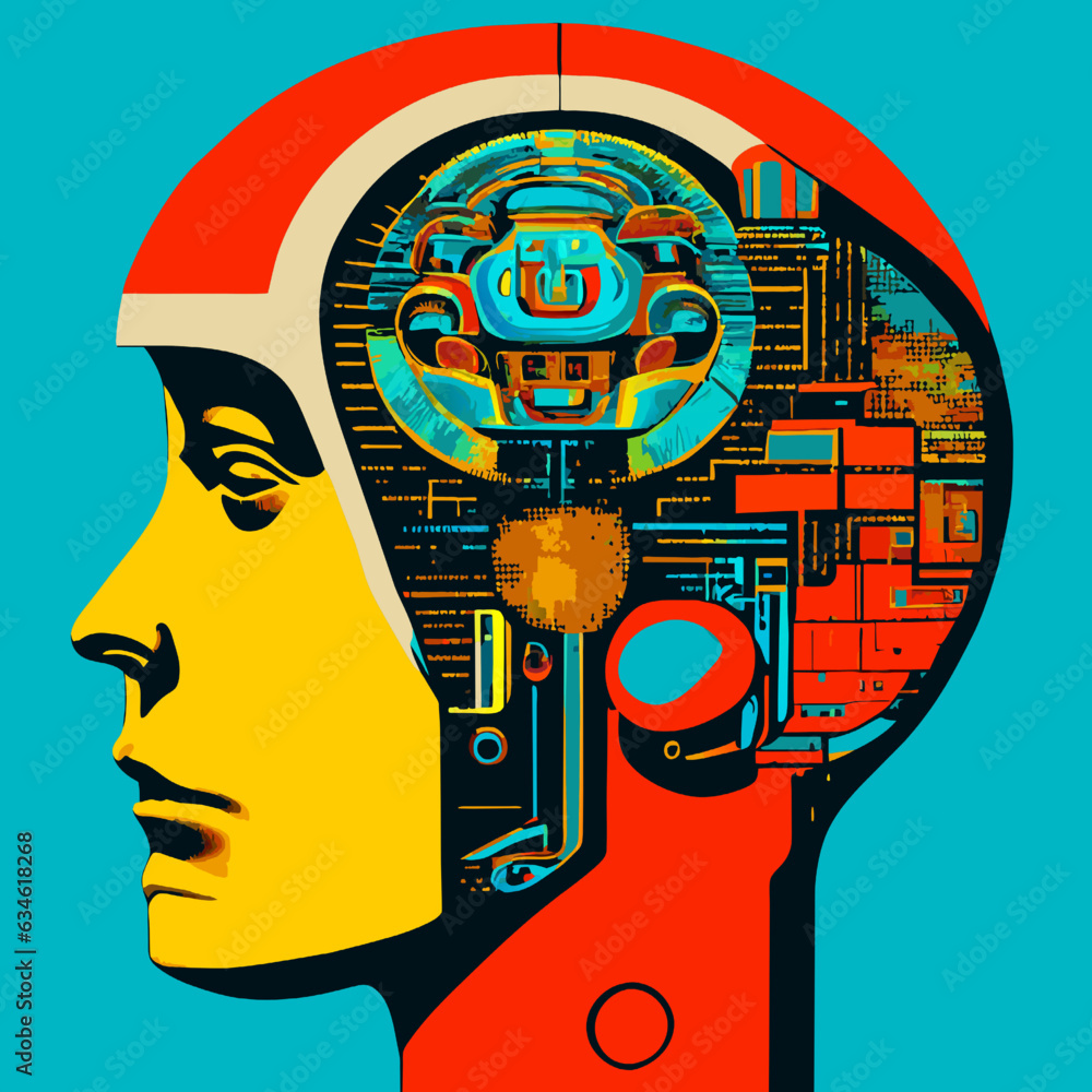 Poster artificial intelligence. the concept of artificial intelligence. vector illustration.