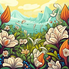 background with flowers