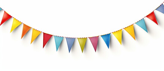 Carnival garland with flags isolated on white background