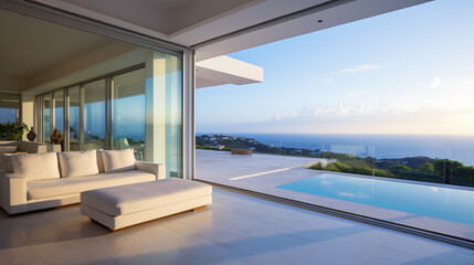 Fototapeta na wymiar Luxury villa with terrace and floor