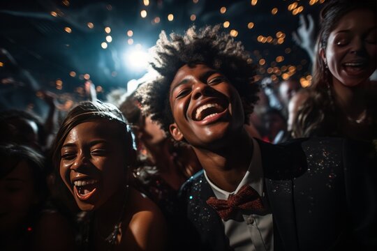 Students Enjoying The Prom After Party, Generative AI - Powered by Adobe