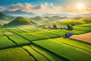 Rural landscape before harvest