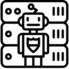 artificial intelligence technology icon symbol vector image. Illustration of artificial intelligence futuristic information human learning software design image