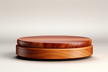 Round wooden podium or pedestal for showing product