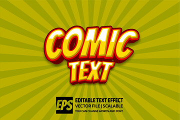 Editable text effect comic 3d cartoon style