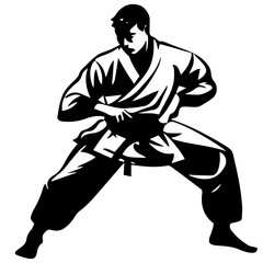 Sketch judoist, judoka athlete duel, fight, judo, pack of sport figure silhouette outline