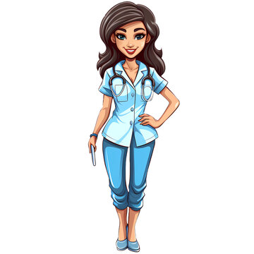 recommend clip art: Cute Nurse Girl Clipart Illustration