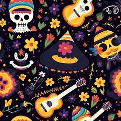 seamless pattern with halloween elements