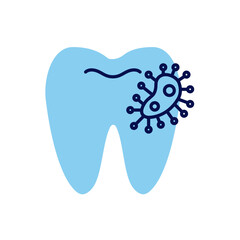 Dental Bacteria Related Vector Icon. Dental Bacteria Sign. Isolated on White Background