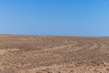 the plowed soil during preparation for sowing agricultural plants