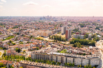 Aerial view of Brussels on a sunny summer day
