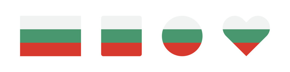 Bulgaria icon. Bulgarian flag signs. National badge symbol. Europe country symbols. Culture sticker icons. Vector isolated sign.