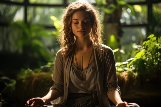 Person practicing meditation - stock photography concepts