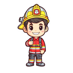 Cute Fireman Clipart Illustration
