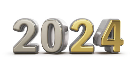 New year 3d Number 2024 Render