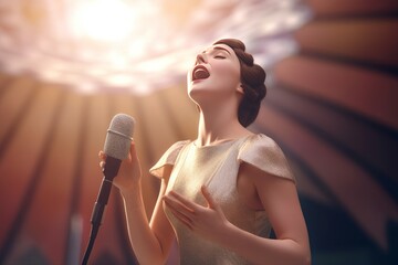 Female singing opera. Generate Ai