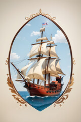 Logo for a company where the image is a caravel...