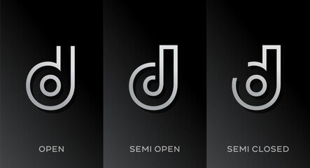 Set of letter D logo icon design template elements