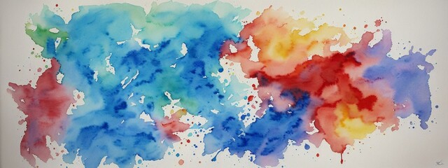 Obraz premium Abstract watercolor paint background illustration, pastel , colorfull