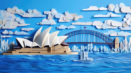 Obraz na płótnie Canvas Paper art of sydney
