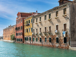 Houses and streets of the historical part of Venice.