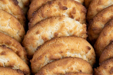 a box of wheat flour cookies with the addition of coconut chips