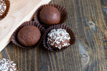 Chocolates with coconut sweet filling