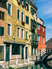 Houses and streets of the historical part of Venice.