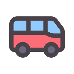 bus flat line icon