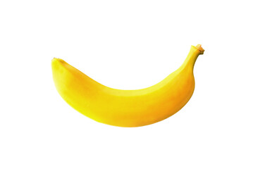 Photo of an uUnpeeled single banana isolated ontransparent background, png file