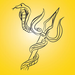 trishul is a three-pronged spear-like weapon and symbolizes various aspects of Shiva's powers and roles