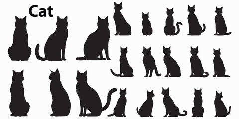 Cat silhouette vector collection