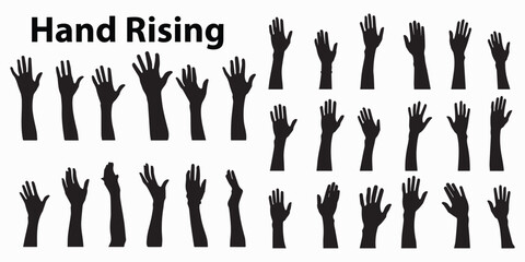 Silhouette Rising hand vector illustration