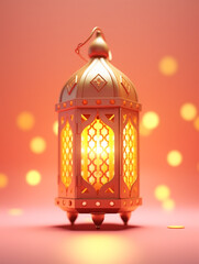 Fototapeta na wymiar 3D rendered Islamic lantern - ai generative