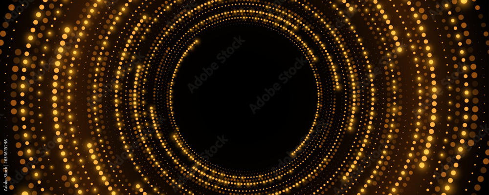 Poster digital circles of glowing dots for your banner design. big data visualization into cyberspace with 