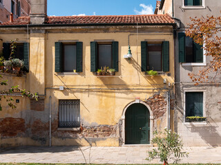 Houses and streets of the historical part of Venice.