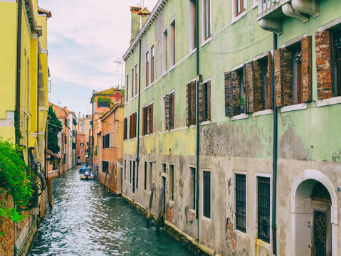 Houses and streets of the historical part of Venice.