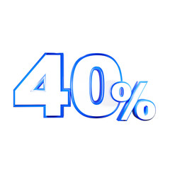 40 percentage blue color for sale discount 3d render
