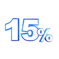 15 percentage blue color for sale discount 3d render