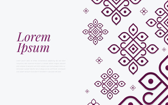 Islamic Decorative Background in Arabic. Simple Geometric Mosaic with Rose Red Color Islamic Ornament Details.